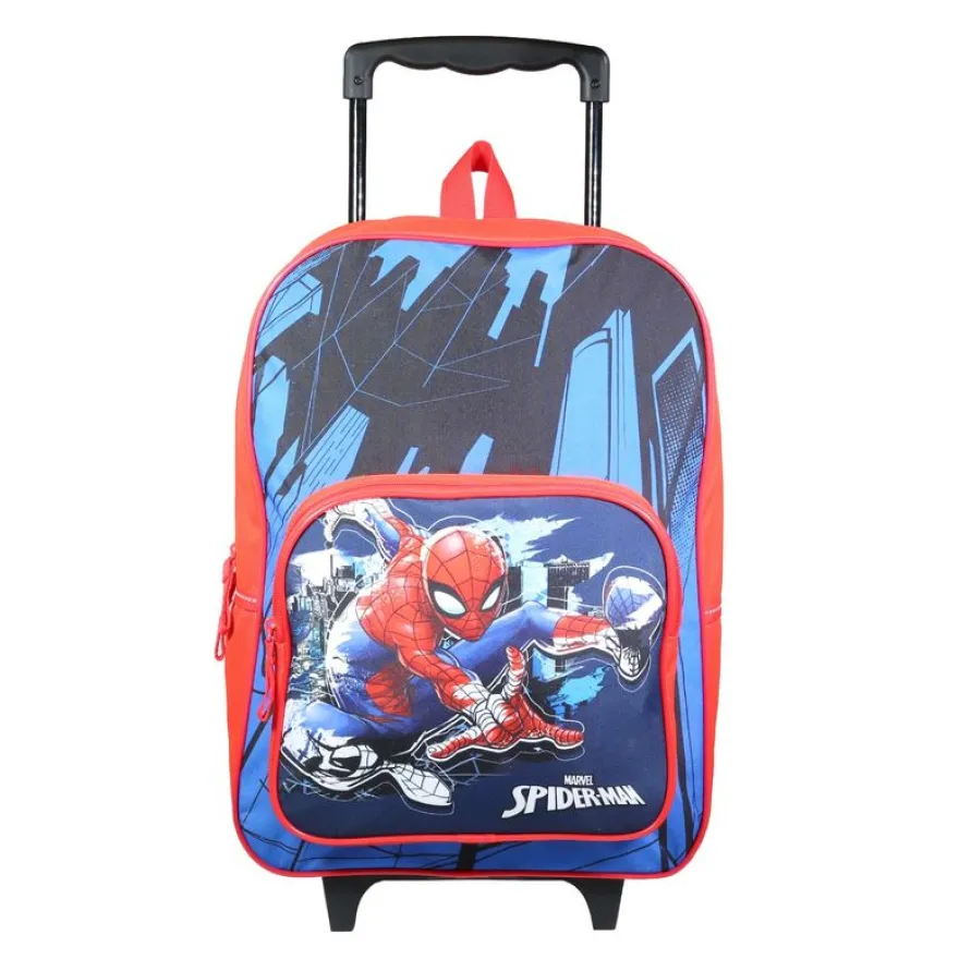 Sac à dos à roulettes Spiderman - 1 compartiment - bleu - Bagtrotter