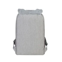 Sac à dos antivol Rivacase 7562 pour ordinateur portable 15,6" - Gris/Mocha avec port USB intégré - 15L