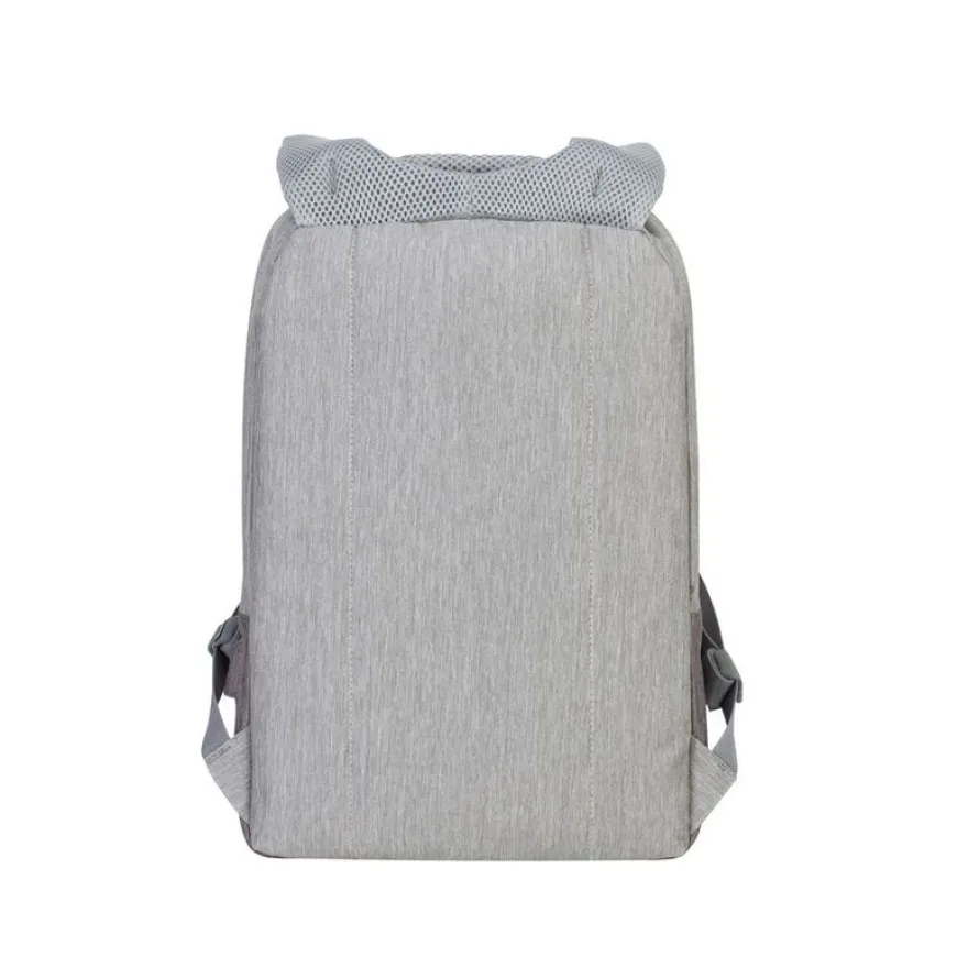 Sac à dos antivol Rivacase 7562 pour ordinateur portable 15,6" - Gris/Mocha avec port USB intégré - 15L