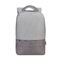Sac à dos antivol Rivacase 7562 pour ordinateur portable 15,6" - Gris/Mocha avec port USB intégré - 15L