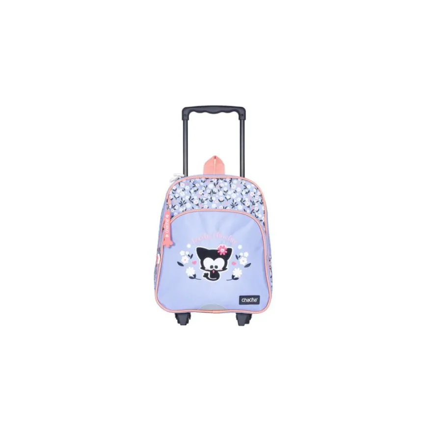 Sac à dos maternelle à roulettes Chacha Lovely - 1 compartiment - bleu lavande - Kid'Abord