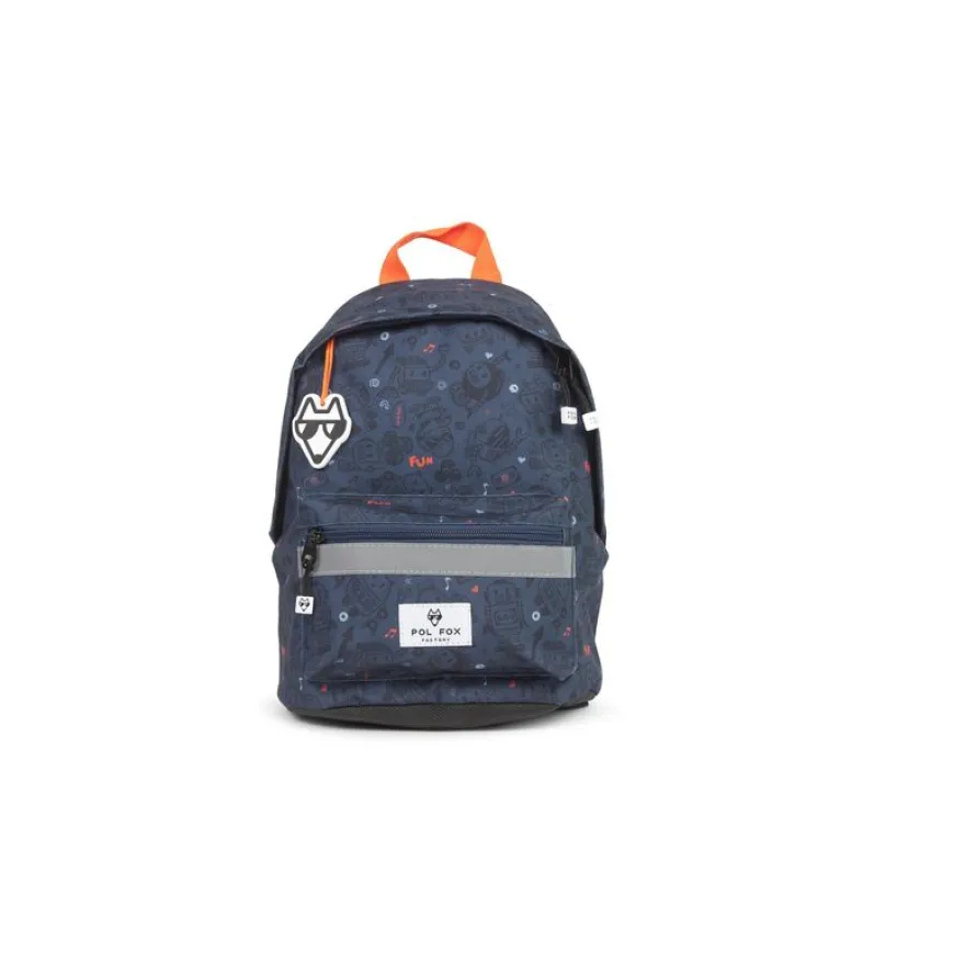 Sac à dos maternelle Robot - 1 compartiment - bleu - Pol Fox