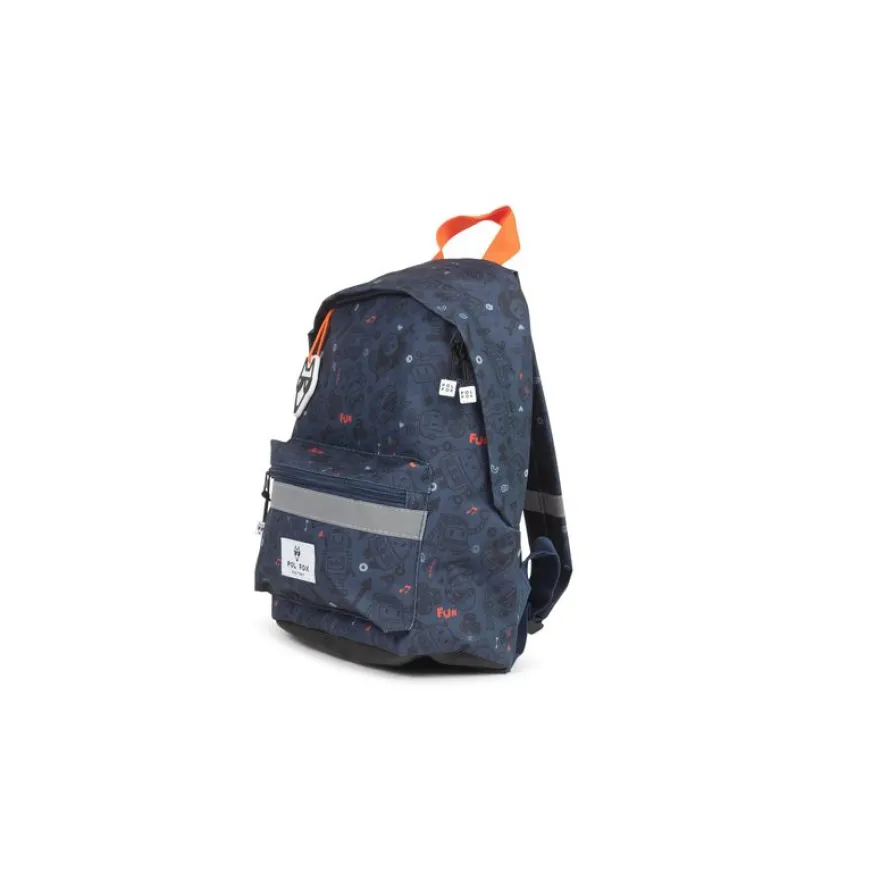 Sac à dos maternelle Robot - 1 compartiment - bleu - Pol Fox