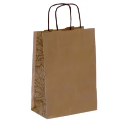 Sac kraft poignées torsadées Jungle noir - 18 x 8 x 24 cm