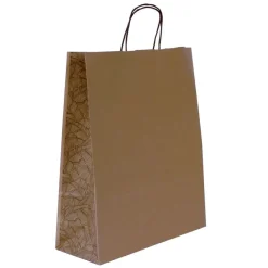 Sac kraft poignées torsadées Jungle noir - 36 x 12 x 41 cm