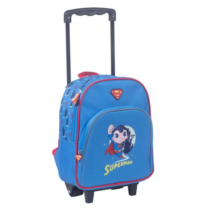 Sac maternelle à roulettes Superman - 1 compartiment - bleu - Kid'Abord