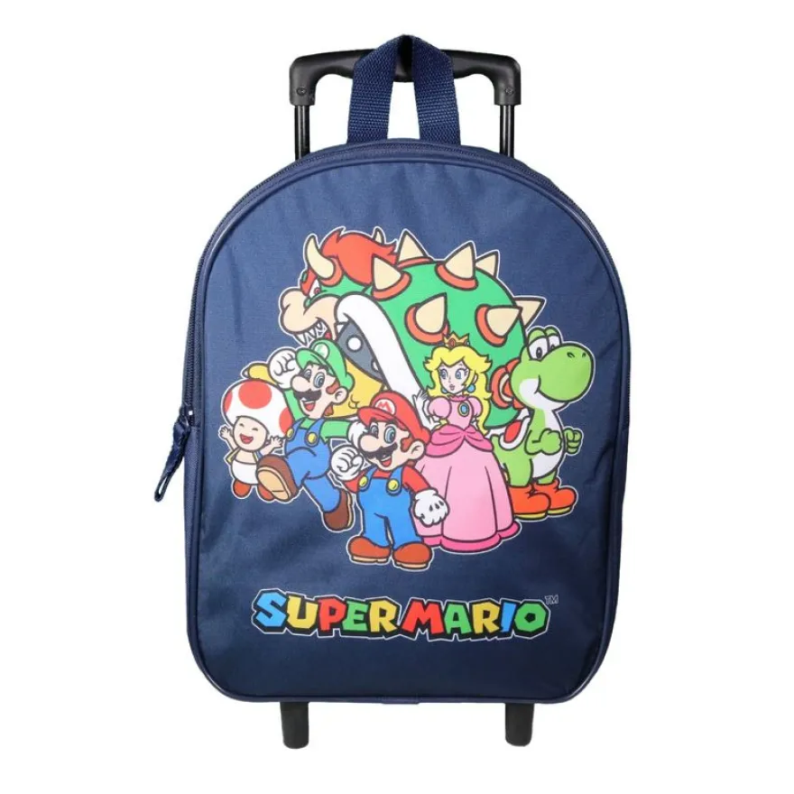 Sac maternelle à roulettes Super Mario - 1 compartiment - bleu - Bagtrotter