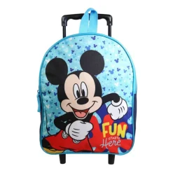 Sac maternelle à roulettes Mickey - 1 compartiment - bleu - Bagtrotter