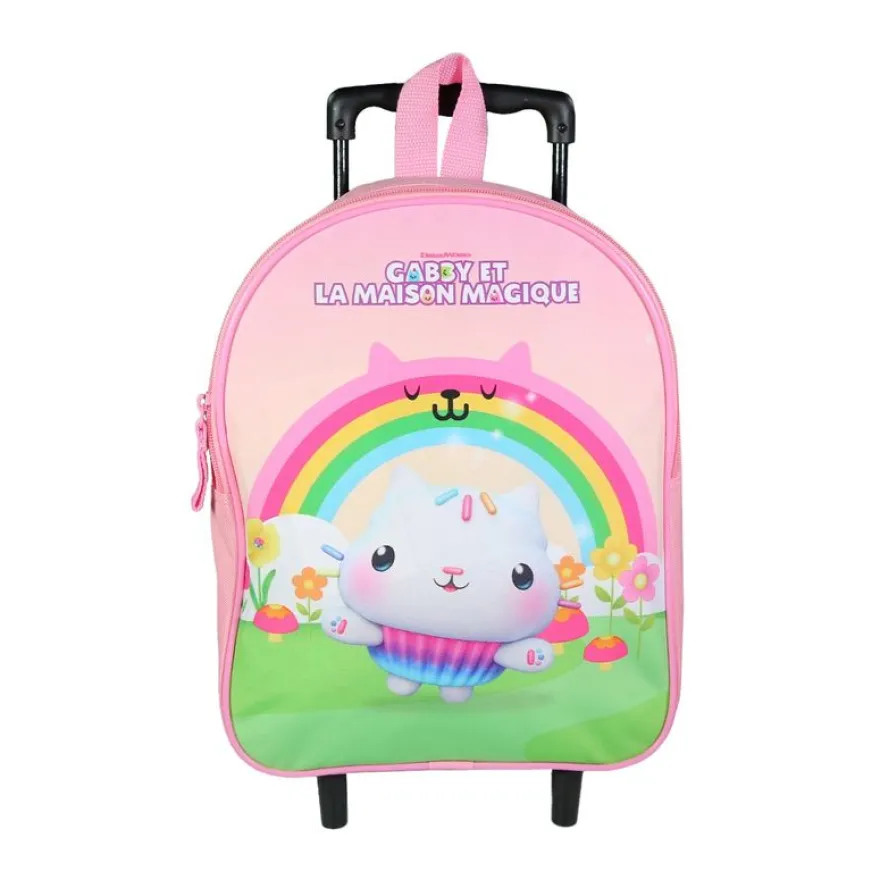 Sac maternelle à roulettes Gabby et la maison magique - 1 compartiment - rose - Bagtrotter
