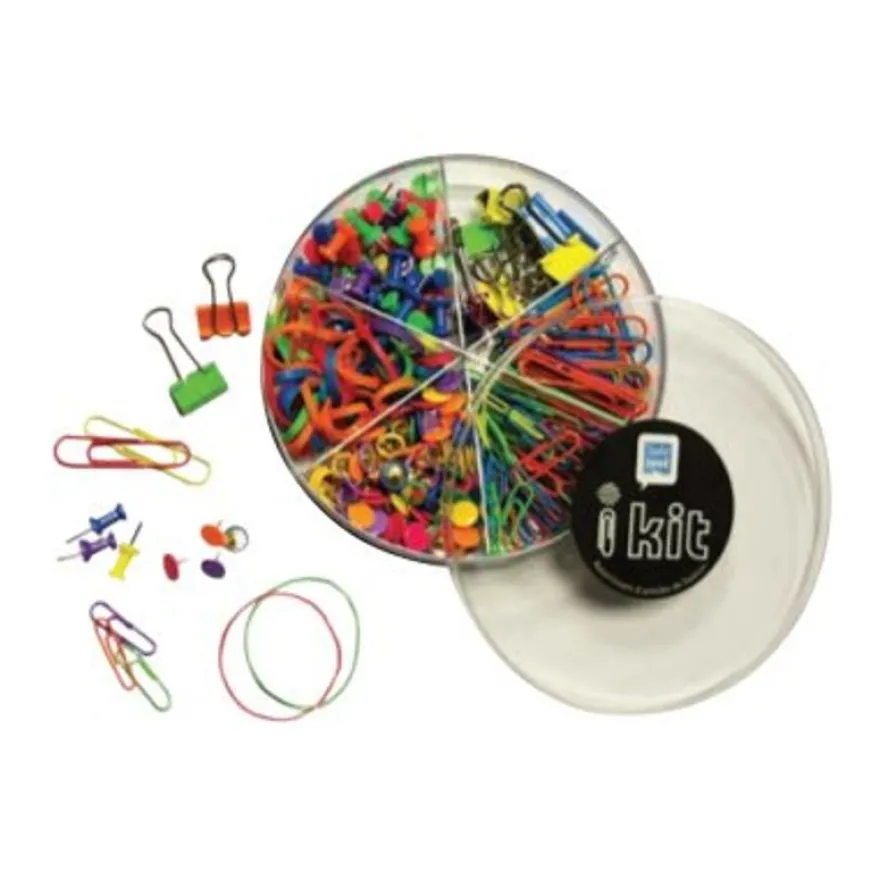 Safetool - Kit de fixation avec pinces repliables, trombones, punaises et bandes de caoutchouc