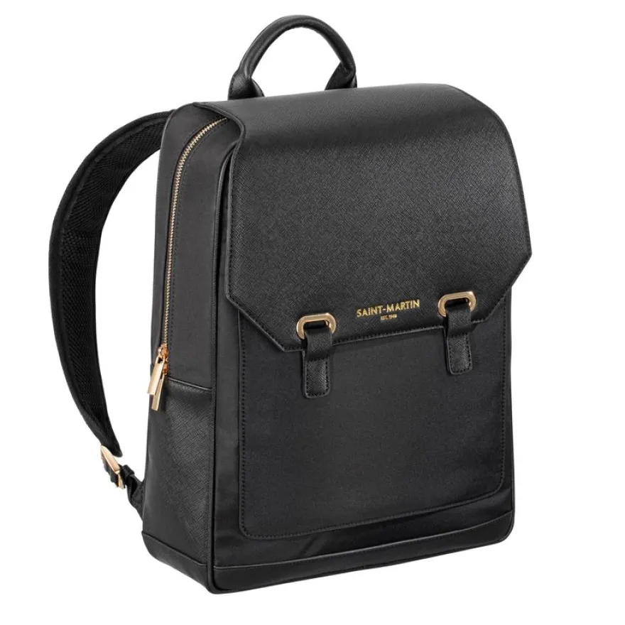 Saint-Martin - Sac à dos pour ordinateur noir Louise - 1 compartiment - 15,6" - Viquel