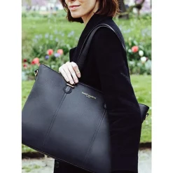 Saint-Martin - Sac cabas pour ordinateur noir Alba _ 1 compartiment - 15,6" - Viquel