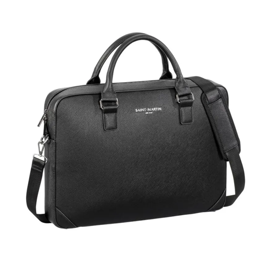 Saint-Martin - Sacoche ordinateur noir Noah - 1 compartiment - 15,6" - Viquel