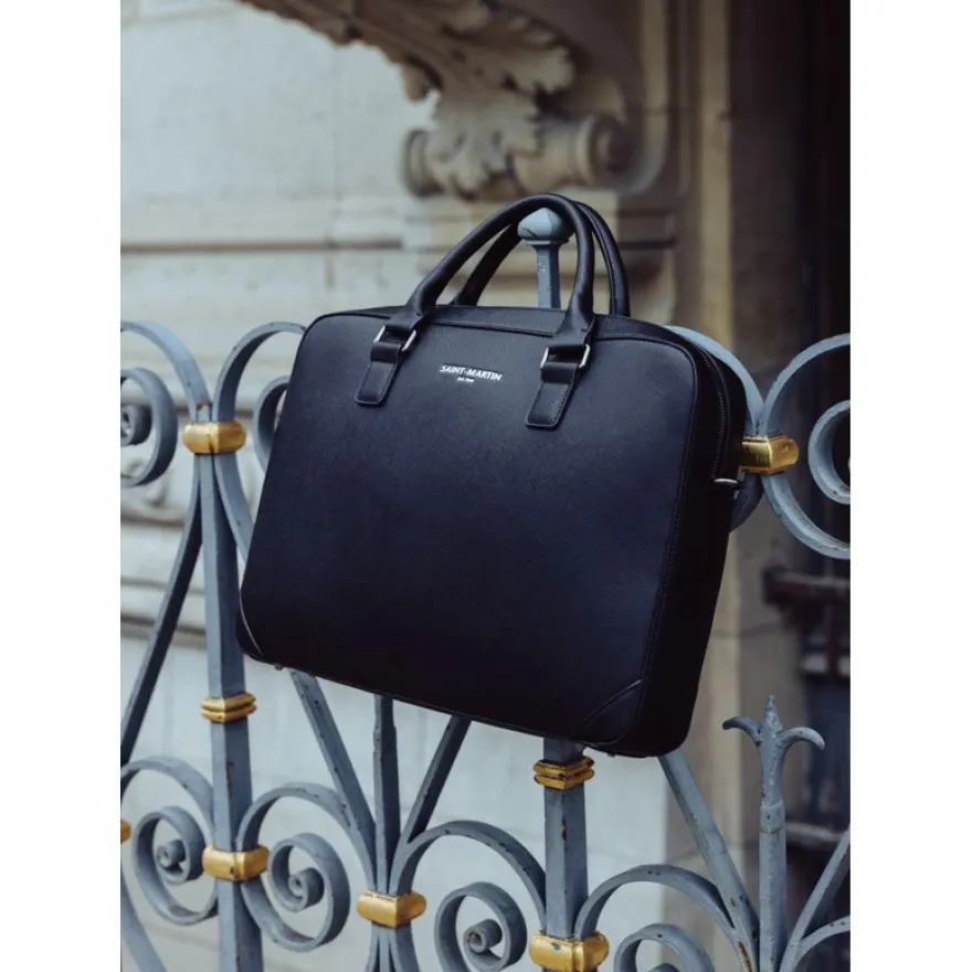 Saint-Martin - Sacoche ordinateur noir Noah - 1 compartiment - 15,6" - Viquel