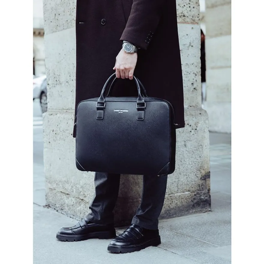 Saint-Martin - Sacoche ordinateur noir Noah - 1 compartiment - 15,6" - Viquel