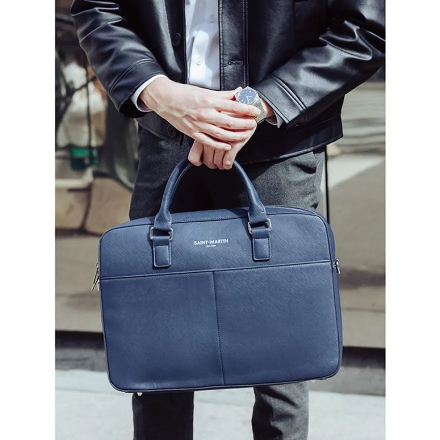 Saint-Martin - Sacoche ordinateur bleu Camille - 1 compartiment - 15,6" - Viquel