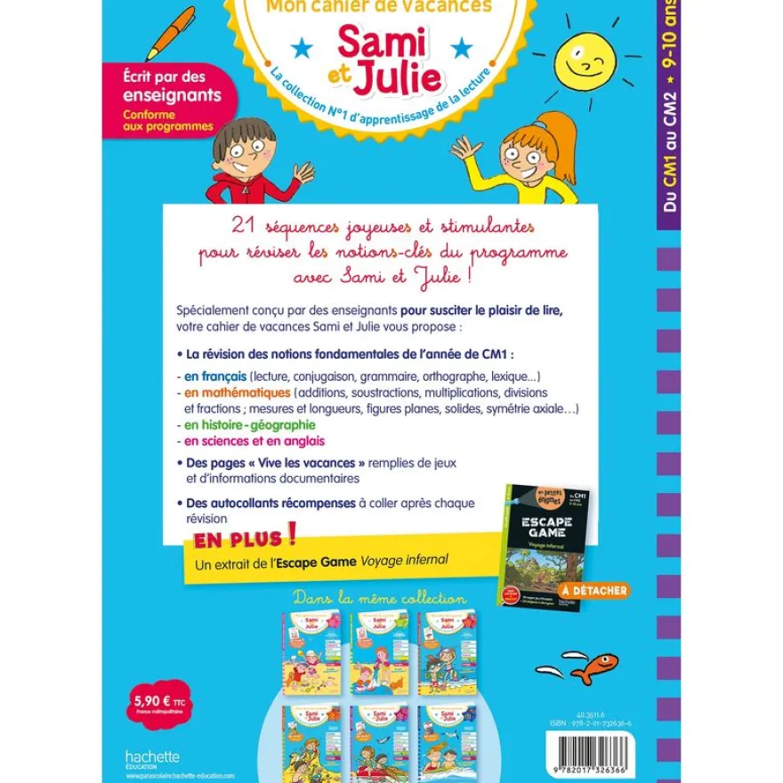 Sami et Julie - Du CM1 au CM2 - Cahier de vacances
