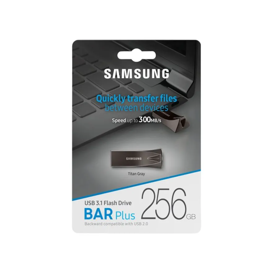 Samsung BAR Plus MUF-256BE4 - Clé USB 256 Go - USB 3.1 Gen 1 - gris