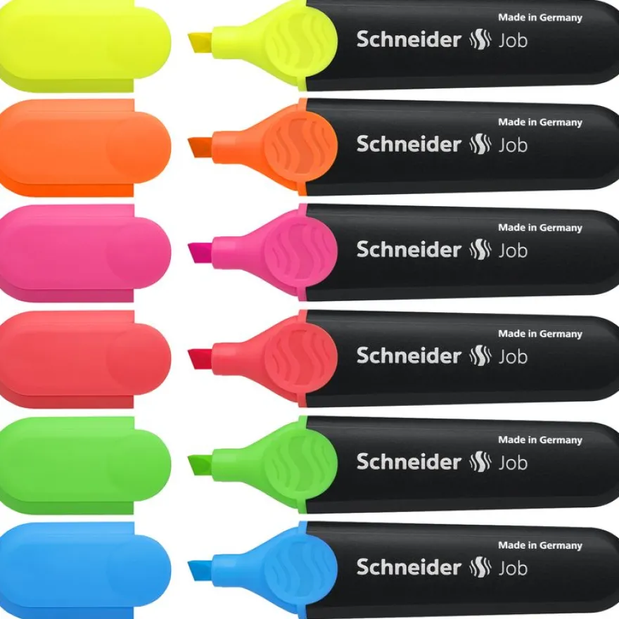 Schneider Job - Pack de 6 surligneurs - couleurs assorties