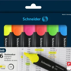 Schneider Job - Pack de 6 surligneurs - couleurs assorties