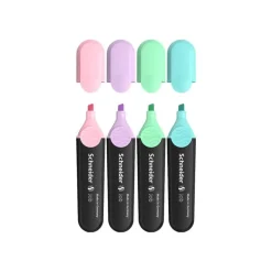 Schneider Job Pastel - Pack de 4 surligneurs - couleurs assorties