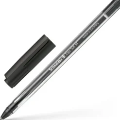 Schneider Tops 505 M- Stylo-bille - Noir – Pointe Moyenne avec Corps Transparent et Capuchon Clip