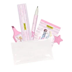 Schoolset bloc-notes/règle/gomme/surligneur Barbie