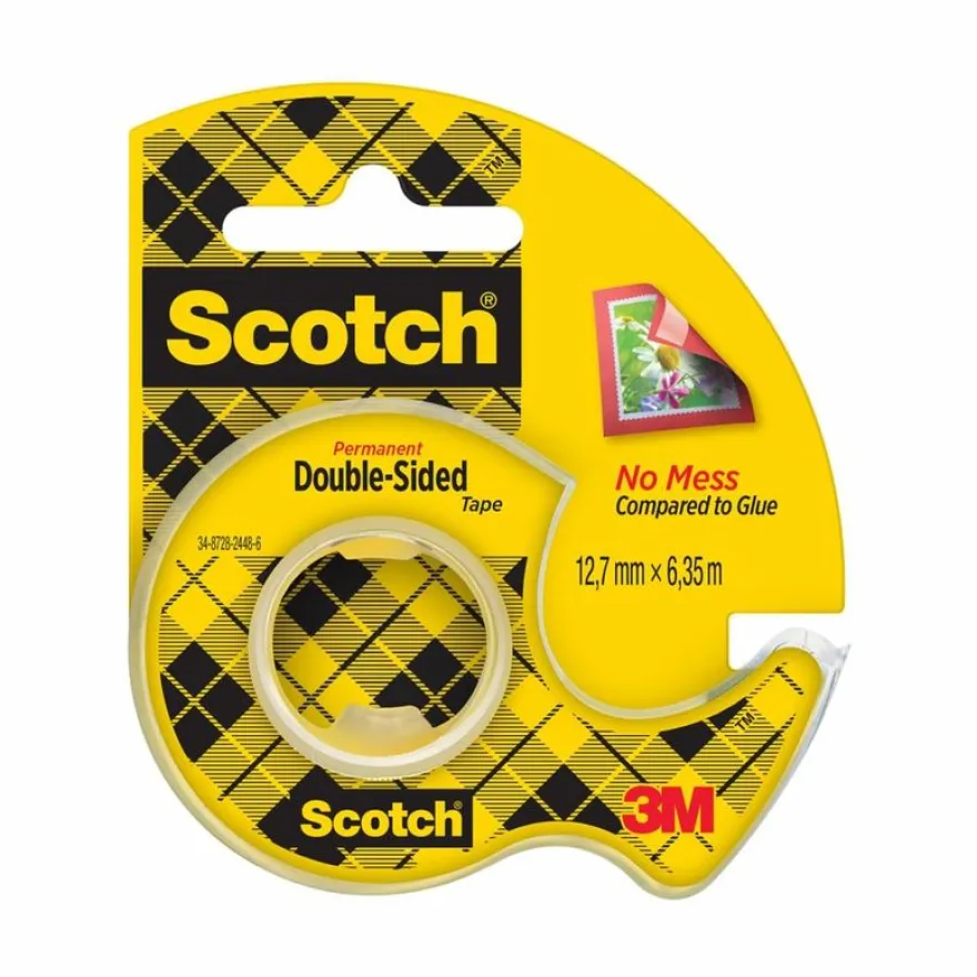 Scotch - Ruban adhésif - 12 mm x 6,3 m - double face