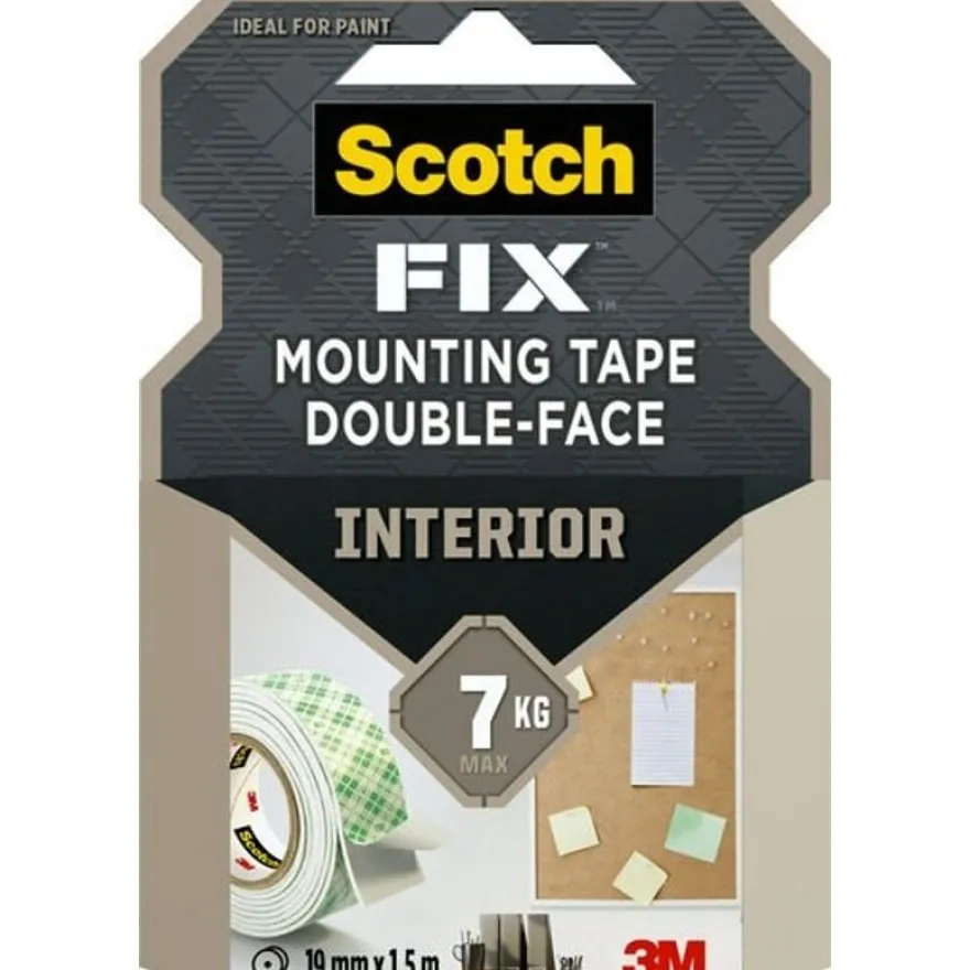 Scotch - Ruban de fixation - Mousse adhésive - 19 mm x 1,5 m