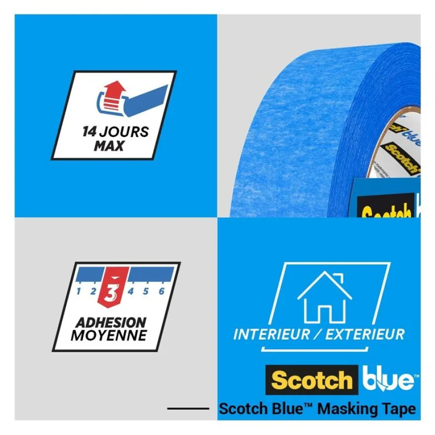 Scotch blue - Ruban de masquage Multi Surfaces - 36 mm x 41 m - 1 Rouleau/Emballage
