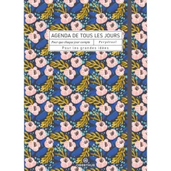 Semainier Perpétuel - pages de calendrier non datées - 15,1 x 21,5 cm - fleurs - Oberthur