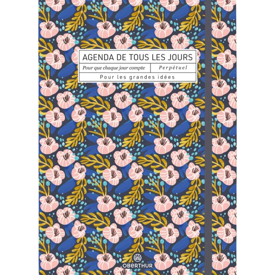Semainier Perpétuel - pages de calendrier non datées - 15,1 x 21,5 cm - fleurs - Oberthur