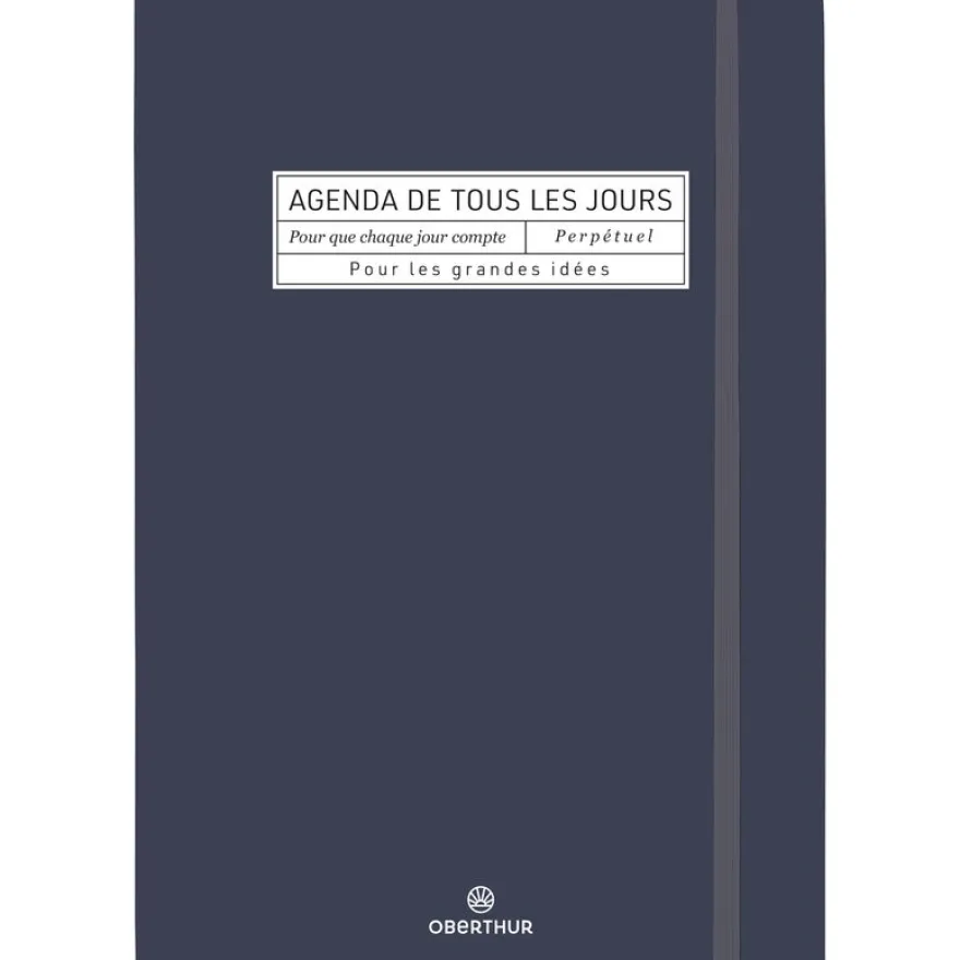 Semainier Perpétuel - pages de calendrier non datées - 15,1 x 21,5 cm - marine - Oberthur