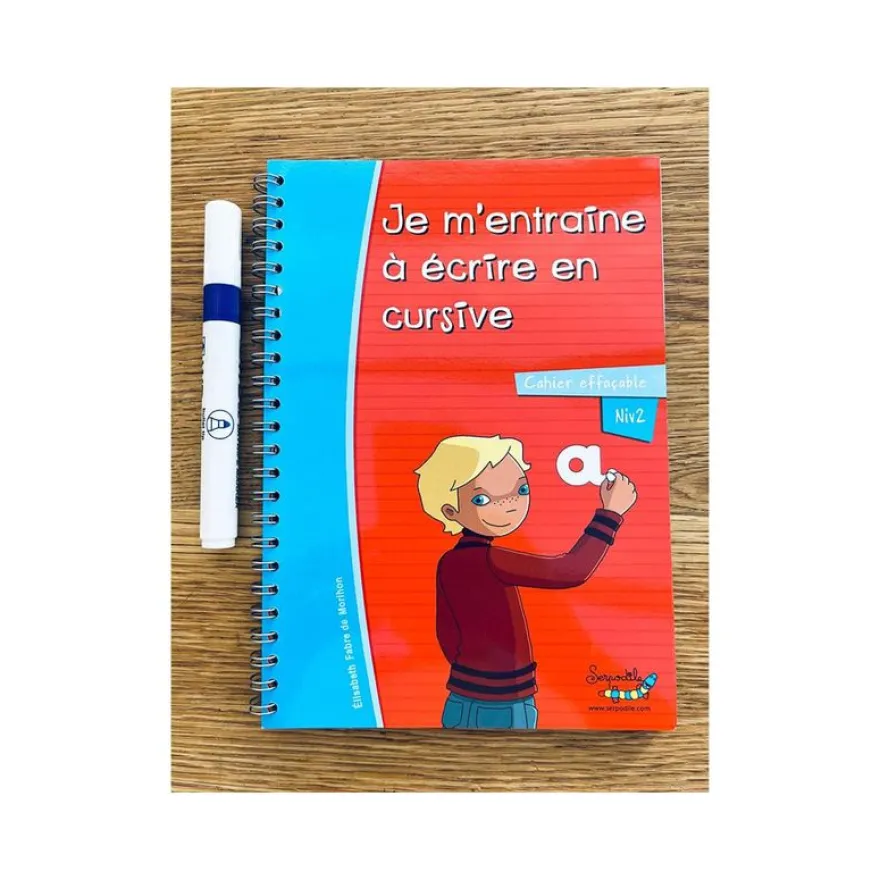 Serpodile - Cahier Je m'entraine à écrire en écriture cursive - A5