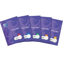Serpodile - Feuilles mobiles - perforées - A4 - 50 feuilles / 100 pages - Ligné 2MM