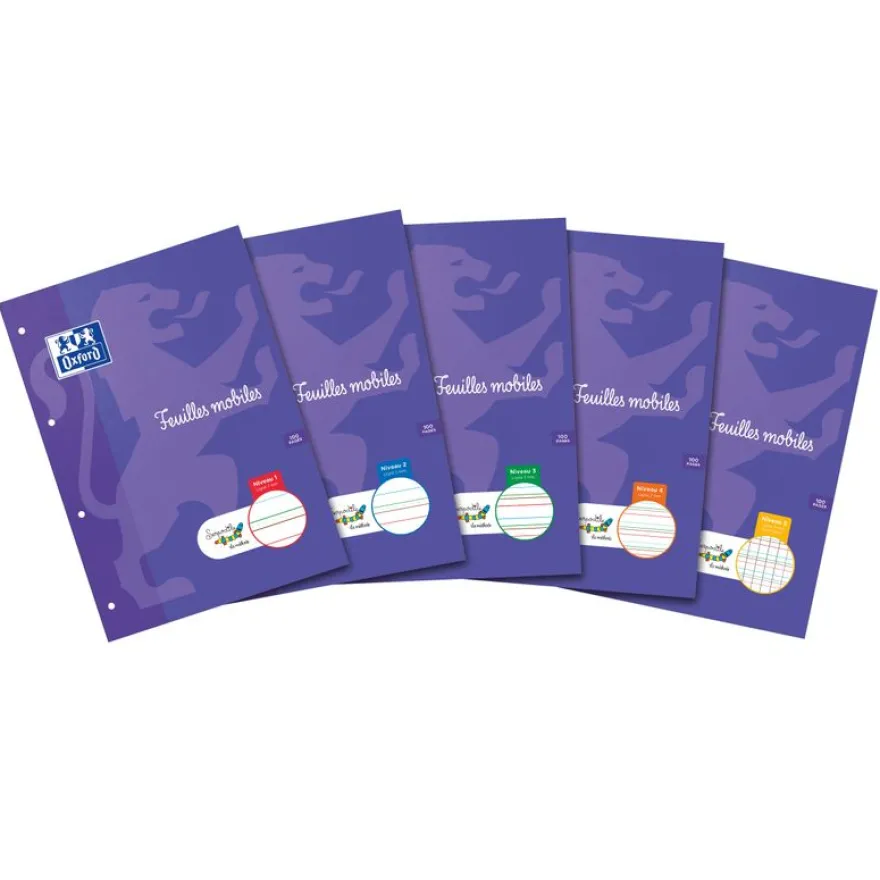 Serpodile - Feuilles mobiles - perforées - A4 - 50 feuilles / 100 pages - Ligné 5MM
