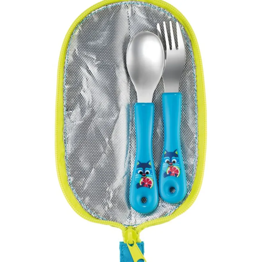 Set de 2 couverts MINIZ pour enfants – Design raton laveur – Pratiques et ludiques