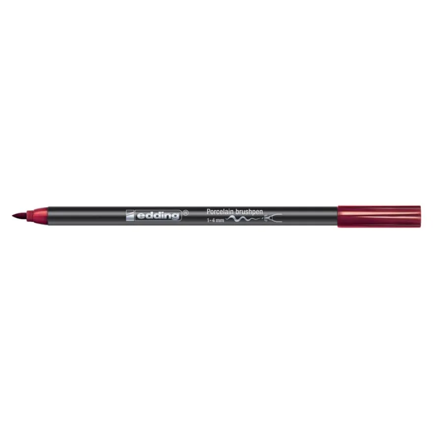 Set de 6 feutres pinceau pour porcelaine Edding 4200 – Couleurs chaudes – Résistants au lave-vaisselle