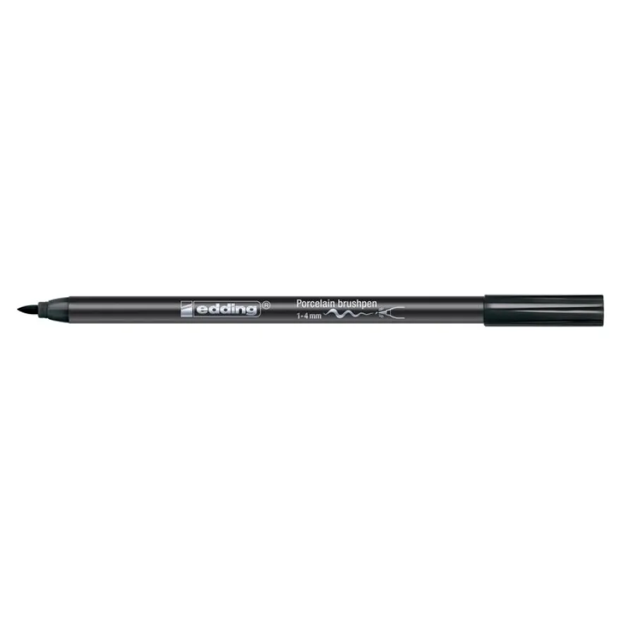 Set de 6 pinceaux pour porcelaine Edding 4200 – Couleurs froides - pointe pinceau 1-4 mm - encre pigmentée résistante à la chaleur et au lave-vaisselle