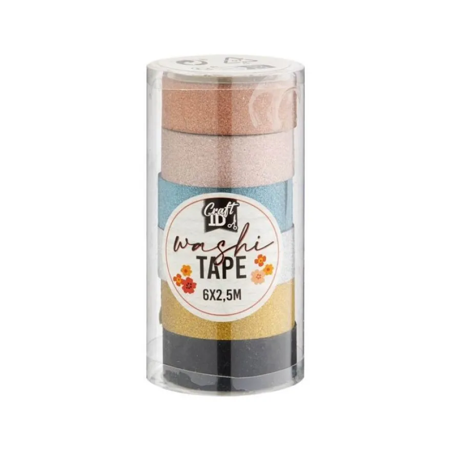 Set de 6 rouleaux de Washi tape - 2,5M