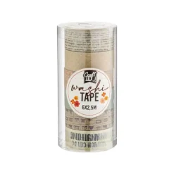 Set de 6 rouleaux de Washi tape - 2,5M