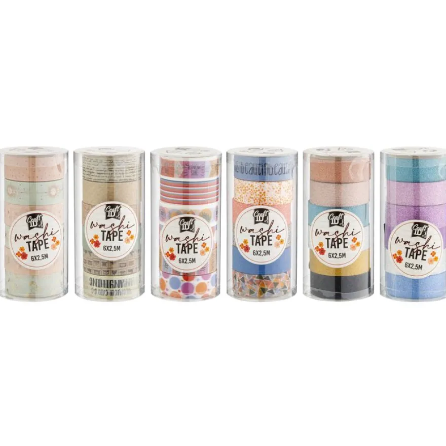 Set de 6 rouleaux de Washi tape - 2,5M