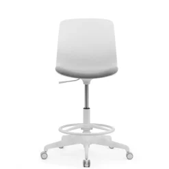 Siege technique LYNA - tabouret assis-debout - hauteur réglable - repose-pieds - gris/blanc