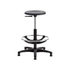 Siege technique TECNIK - tabouret assis-debout - hauteur réglable jusqu'à 75 cm - repose-pieds réglable - noir