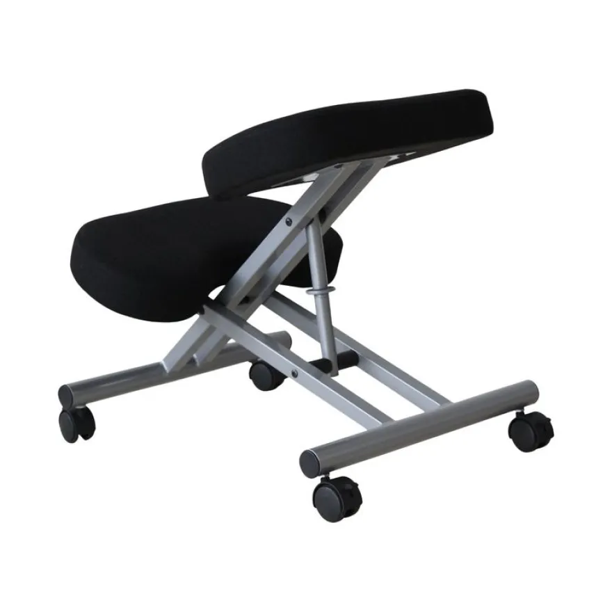 Siège technique ERGOMETAL - tabouret assis-genoux - hauteur réglable par vis jusqu'à 72 cm - noir