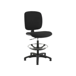 Siège technique KILIMA - tabouret assis-debout - hauteur réglable jusqu'à 80 cm - repose-pieds - noir