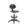 Siège technique POLO - tabouret assis-debout - hauteur réglable jusqu'à 81 cm - repose-pieds réglable - dossier - noir