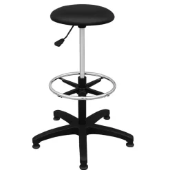 Siège technique TAB - tabouret assis-debout - hauteur réglable jusqu'à 82 cm - repose-pieds réglable - noir