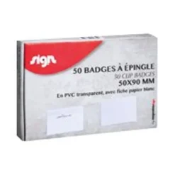Sign - 50 Badges nominatifs - 50 x 90 mm