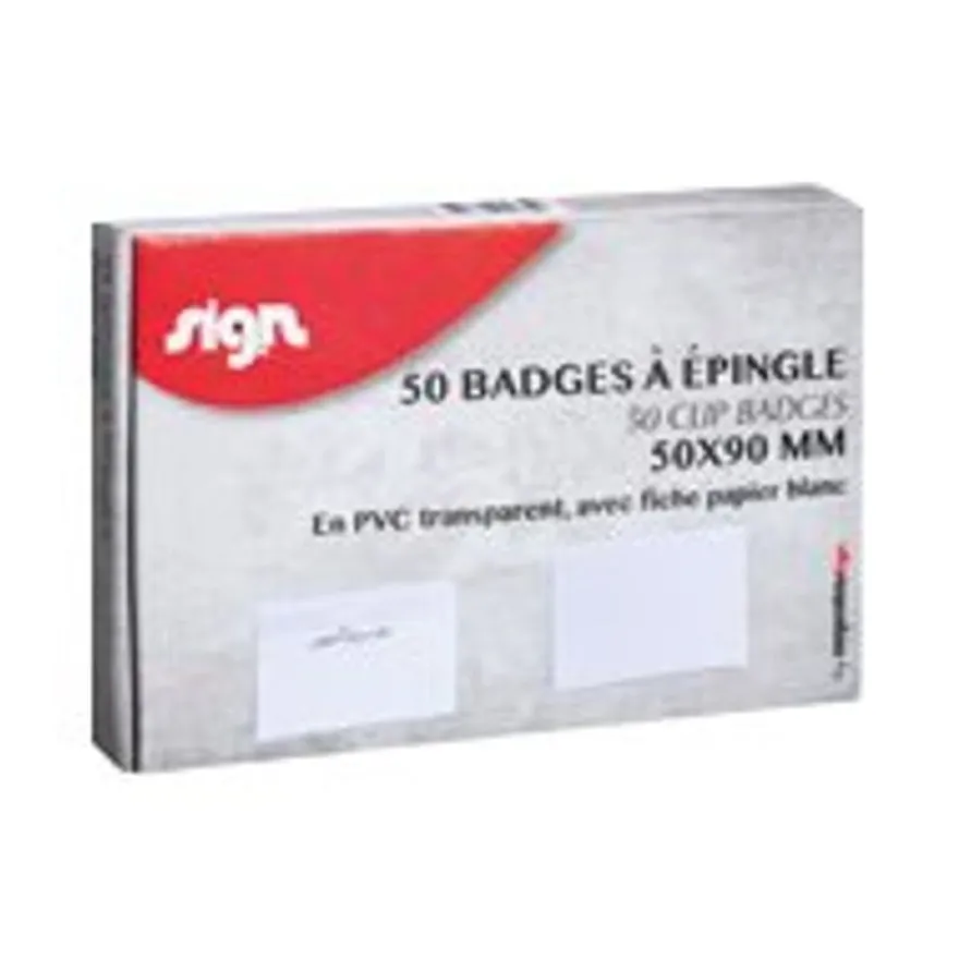 Sign - 50 Badges nominatifs - 50 x 90 mm